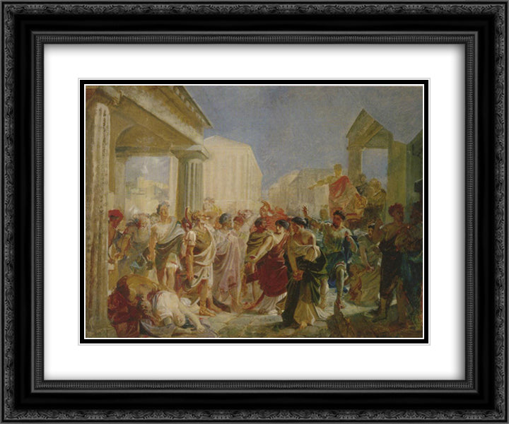 Death of Virginia, Study 24x20 Black Ornate Wood Framed Art Print Poster with Double Matting by Ge, Nikolai