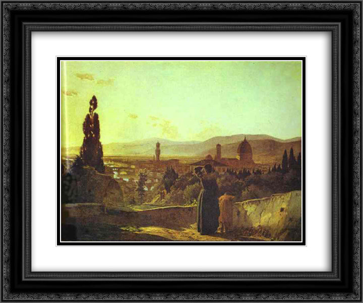 Florence 24x20 Black Ornate Wood Framed Art Print Poster with Double Matting by Ge, Nikolai