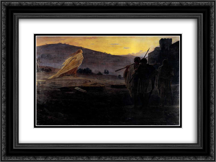 Harbingers of the Resurrection 24x18 Black Ornate Wood Framed Art Print Poster with Double Matting by Ge, Nikolai