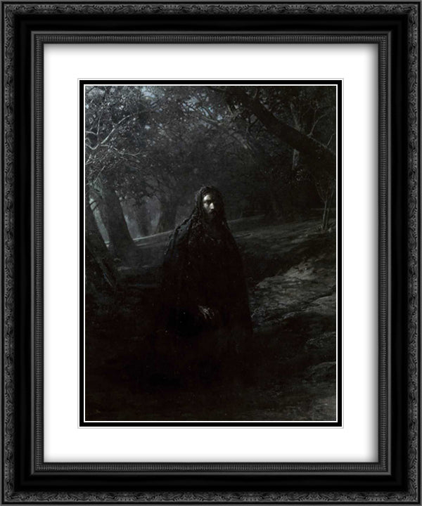 On the Mount of Olives 20x24 Black Ornate Wood Framed Art Print Poster with Double Matting by Ge, Nikolai