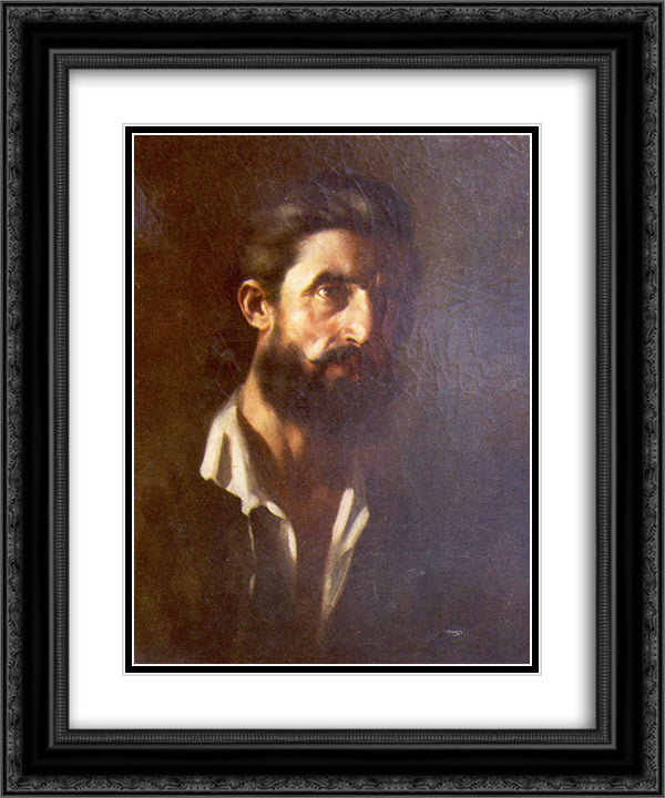 Portrait of M.V. Alekhin 20x24 Black Ornate Wood Framed Art Print Poster with Double Matting by Ge, Nikolai