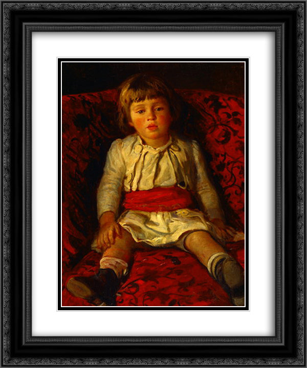Portrait of Nikolay Ge, the Artist's Grandson 20x24 Black Ornate Wood Framed Art Print Poster with Double Matting by Ge, Nikolai