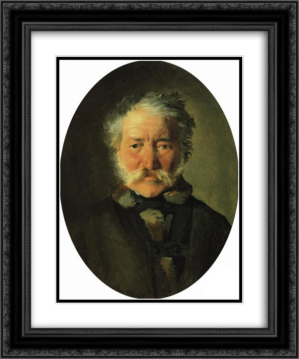 Portrait of Piotr Zabela 20x24 Black Ornate Wood Framed Art Print Poster with Double Matting by Ge, Nikolai