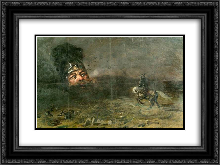 Ruslan and Lyudmila 24x18 Black Ornate Wood Framed Art Print Poster with Double Matting by Ge, Nikolai