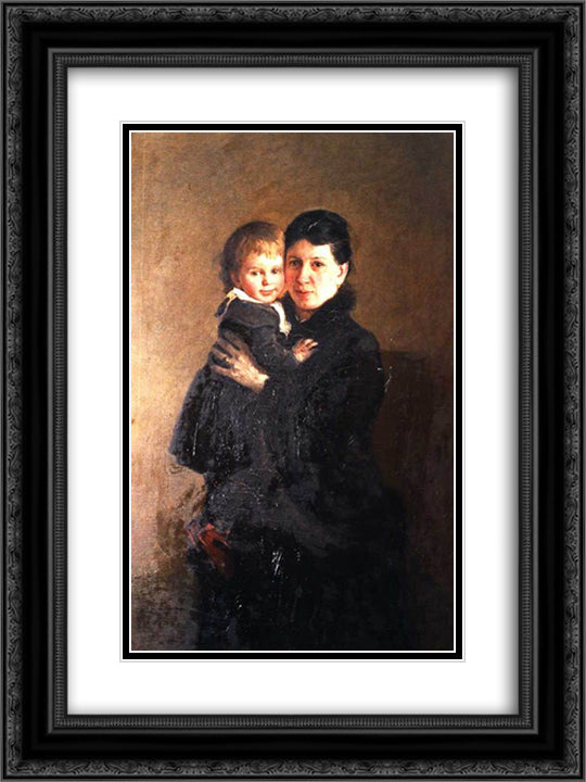 Sophia Tolstaya 18x24 Black Ornate Wood Framed Art Print Poster with Double Matting by Ge, Nikolai