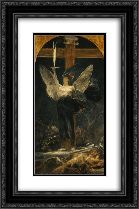 Archangel, study for the Foundation of Faith 16x24 Black Ornate Wood Framed Art Print Poster with Double Matting by Gyzis, Nikolaos