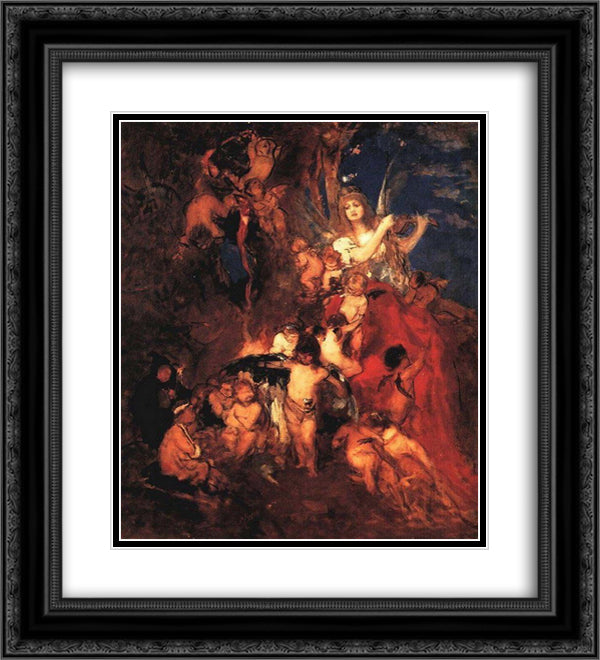 Art and it's Spirits 20x22 Black Ornate Wood Framed Art Print Poster with Double Matting by Gyzis, Nikolaos
