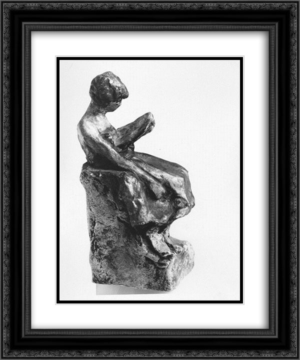 Girl reading 20x24 Black Ornate Wood Framed Art Print Poster with Double Matting by Gyzis, Nikolaos