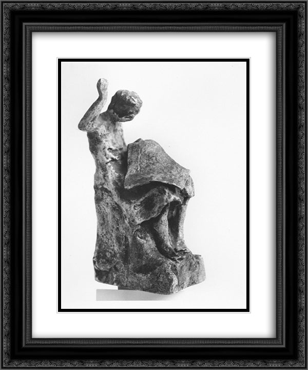 Girl sewing 20x24 Black Ornate Wood Framed Art Print Poster with Double Matting by Gyzis, Nikolaos