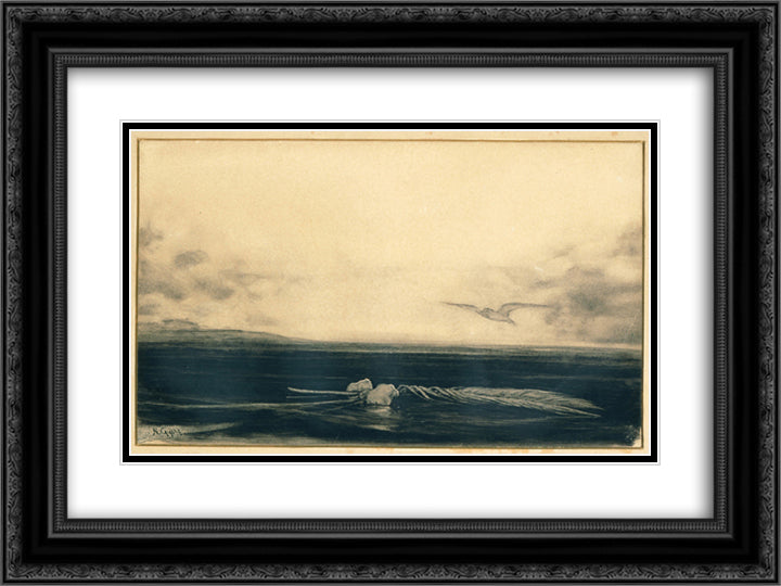 Landscape 24x18 Black Ornate Wood Framed Art Print Poster with Double Matting by Gyzis, Nikolaos