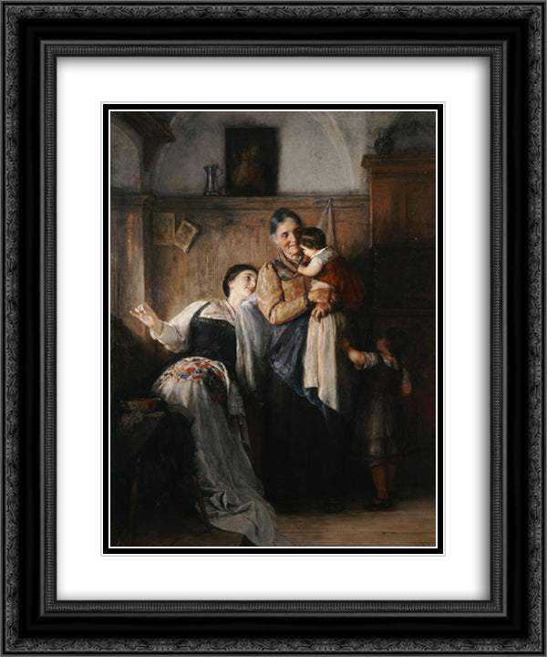 Peek-a-boo 20x24 Black Ornate Wood Framed Art Print Poster with Double Matting by Gyzis, Nikolaos