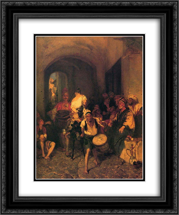 Punishment of the Thief 20x24 Black Ornate Wood Framed Art Print Poster with Double Matting by Gyzis, Nikolaos