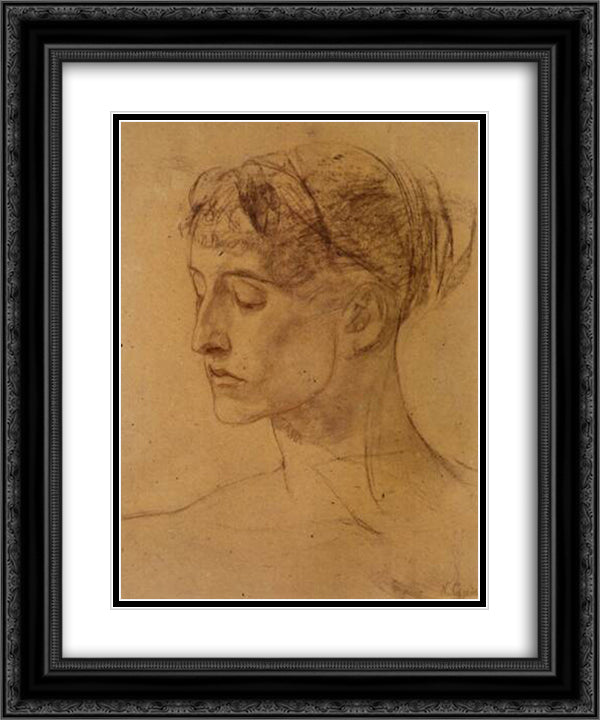 Study for Science 20x24 Black Ornate Wood Framed Art Print Poster with Double Matting by Gyzis, Nikolaos