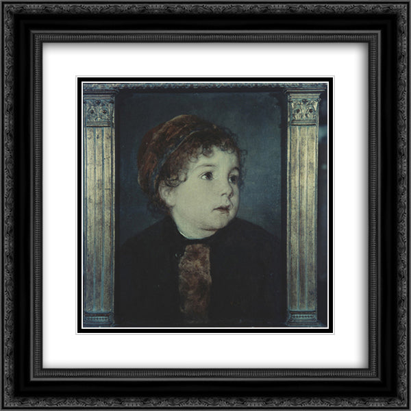 The artist's daughter 20x20 Black Ornate Wood Framed Art Print Poster with Double Matting by Gyzis, Nikolaos