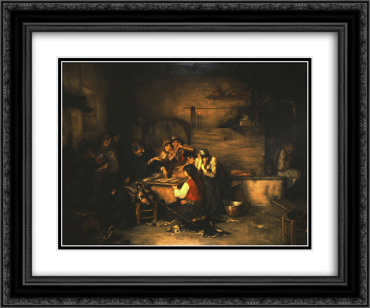 The Fortune Teller 24x20 Black Ornate Wood Framed Art Print Poster with Double Matting by Gyzis, Nikolaos