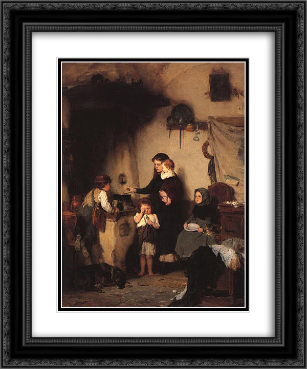 The orphans 20x24 Black Ornate Wood Framed Art Print Poster with Double Matting by Gyzis, Nikolaos