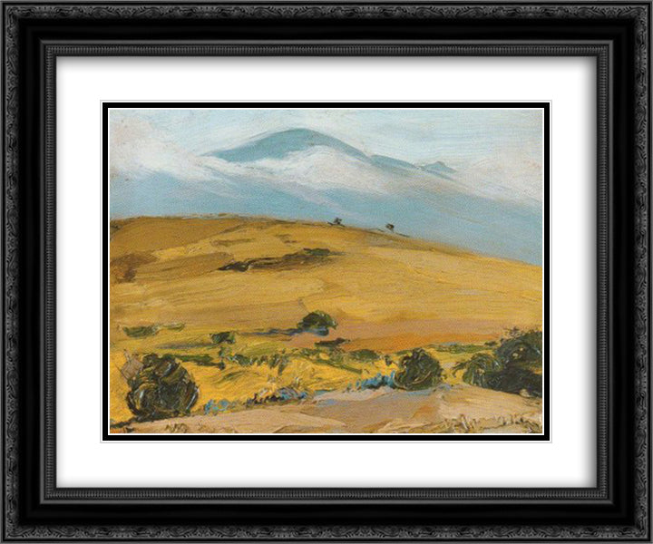 Landscape, Mountain Ymmitos 24x20 Black Ornate Wood Framed Art Print Poster with Double Matting by Lytras, Nikolaos