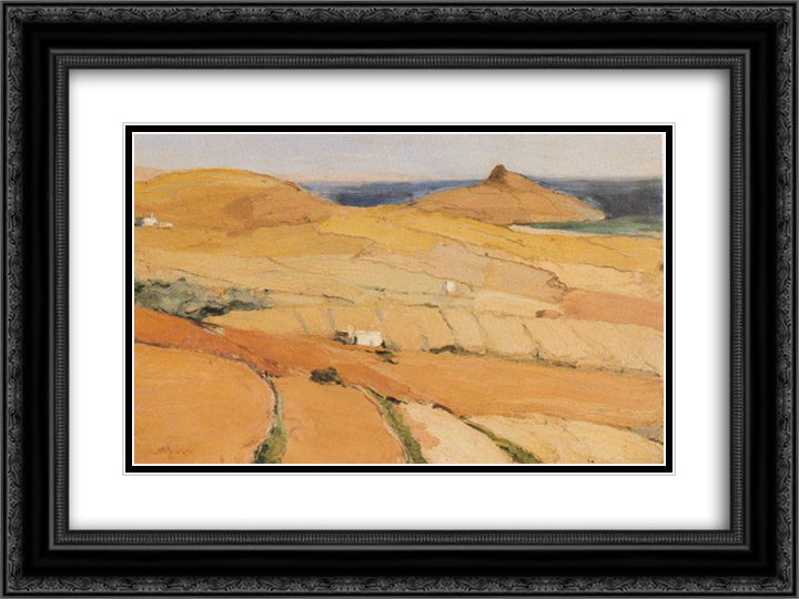 Landscape of Tinos 24x18 Black Ornate Wood Framed Art Print Poster with Double Matting by Lytras, Nikolaos
