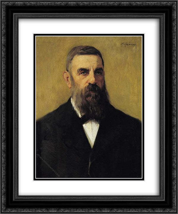 Portrait of a man 20x24 Black Ornate Wood Framed Art Print Poster with Double Matting by Lytras, Nikolaos