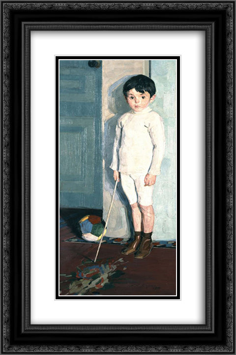 Portrait of young K.M 16x24 Black Ornate Wood Framed Art Print Poster with Double Matting by Lytras, Nikolaos