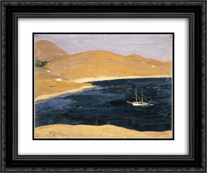 Seascape 24x20 Black Ornate Wood Framed Art Print Poster with Double Matting by Lytras, Nikolaos