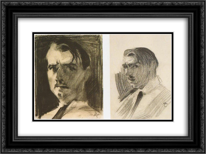Self Portraits 24x18 Black Ornate Wood Framed Art Print Poster with Double Matting by Lytras, Nikolaos