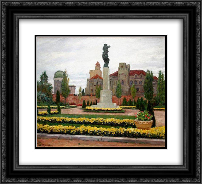 Cityscape 22x20 Black Ornate Wood Framed Art Print Poster with Double Matting by Bogdanov Belsky, Nikolay