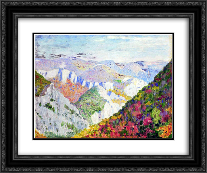 Landscape 24x20 Black Ornate Wood Framed Art Print Poster with Double Matting by Bogdanov Belsky, Nikolay
