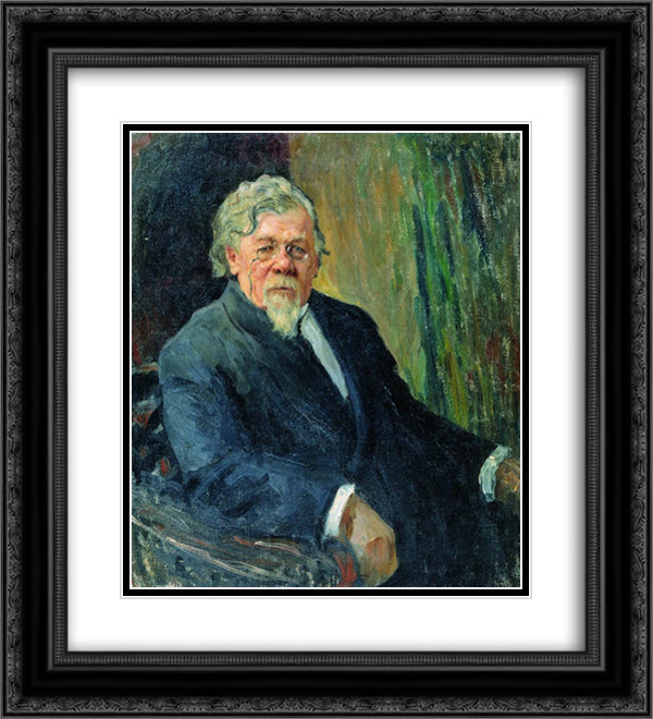 Portrait of Actor of Moscow Art Theatre 20x22 Black Ornate Wood Framed Art Print Poster with Double Matting by Bogdanov Belsky, Nikolay