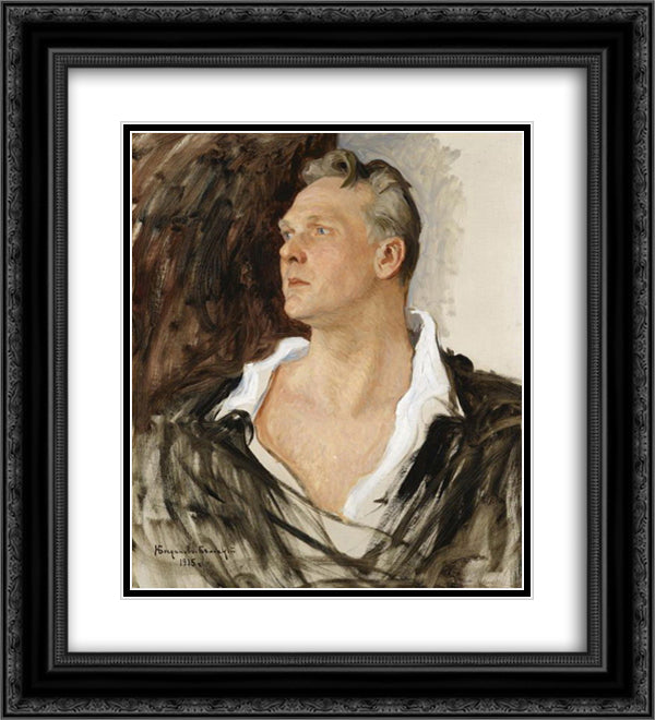 Portrait of Feodor Chaliapin 20x22 Black Ornate Wood Framed Art Print Poster with Double Matting by Bogdanov Belsky, Nikolay