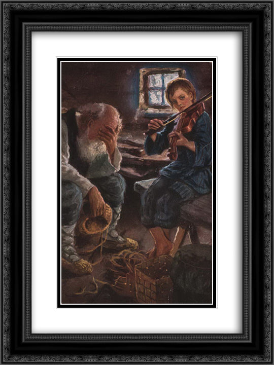 Talant 18x24 Black Ornate Wood Framed Art Print Poster with Double Matting by Bogdanov Belsky, Nikolay