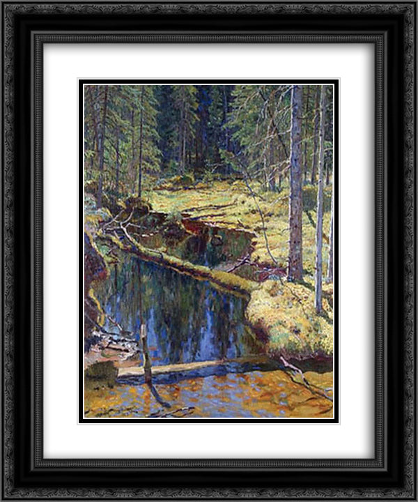 The Wood 20x24 Black Ornate Wood Framed Art Print Poster with Double Matting by Bogdanov Belsky, Nikolay