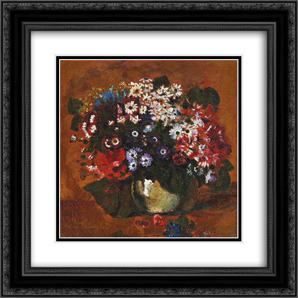 Field Flowers 20x20 Black Ornate Wood Framed Art Print Poster with Double Matting by Bancila, Octav