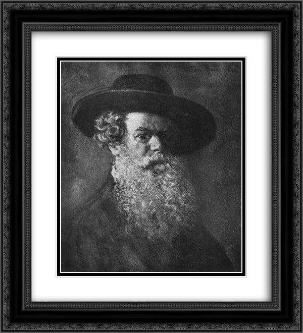 Self-Portrait 20x22 Black Ornate Wood Framed Art Print Poster with Double Matting by Bancila, Octav