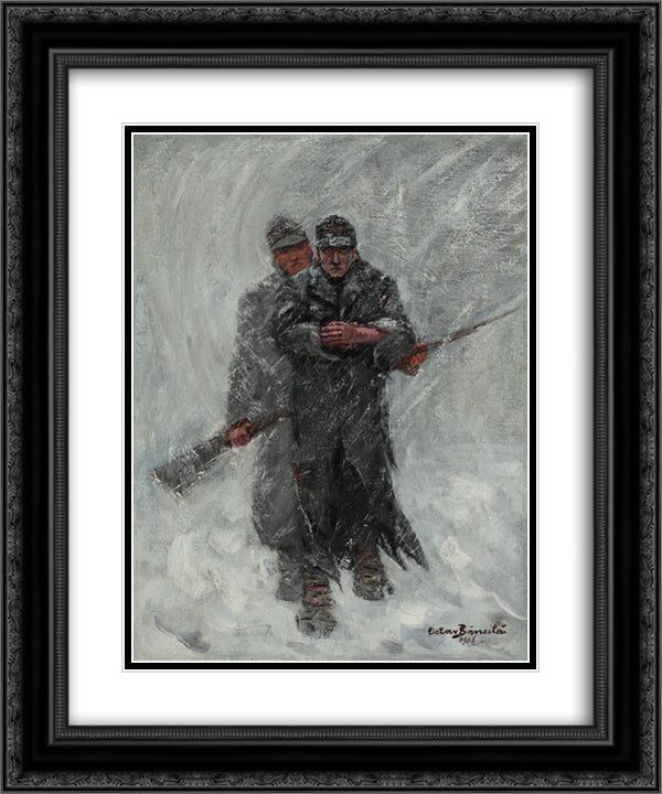 The Defector 20x24 Black Ornate Wood Framed Art Print Poster with Double Matting by Bancila, Octav