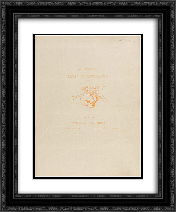 Frontpiece for The Temptation of Saint Anthony 20x24 Black Ornate Wood Framed Art Print Poster with Double Matting by Redon, Odilon