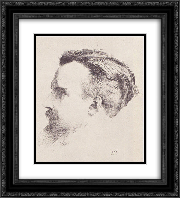 Maurice Denis 20x22 Black Ornate Wood Framed Art Print Poster with Double Matting by Redon, Odilon