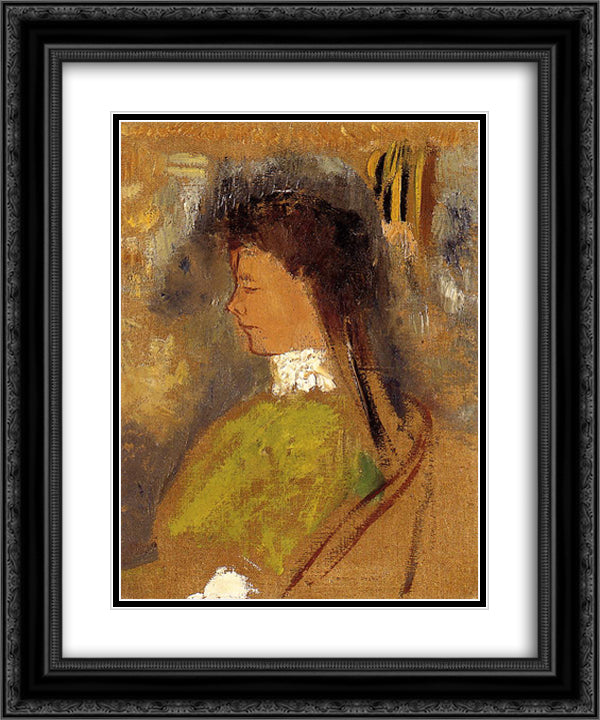 Violette Haymann 20x24 Black Ornate Wood Framed Art Print Poster with Double Matting by Redon, Odilon