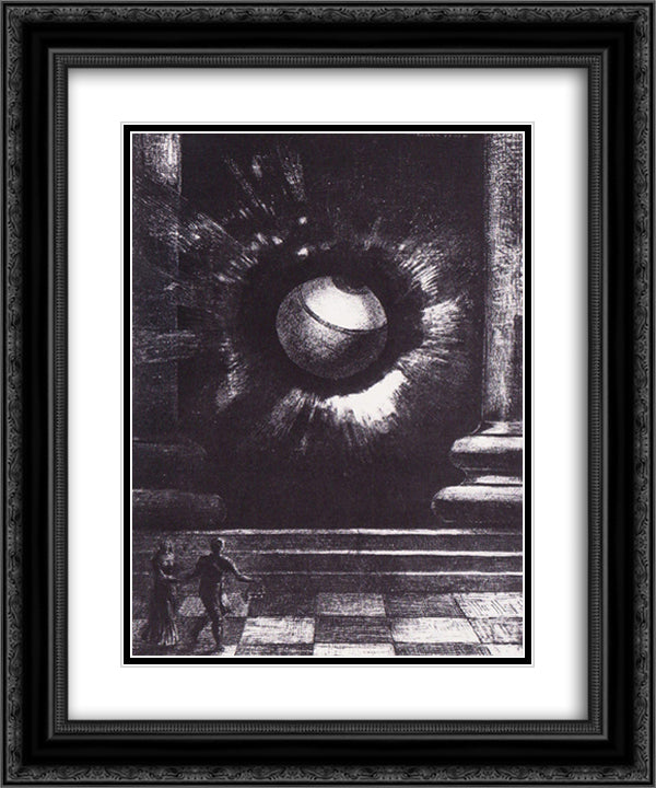 Vision 20x24 Black Ornate Wood Framed Art Print Poster with Double Matting by Redon, Odilon