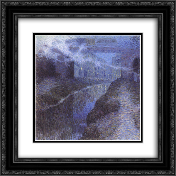 A bridge 20x20 Black Ornate Wood Framed Art Print Poster with Double Matting by Bogomazov, Oleksandr