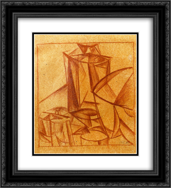 Composition 20x22 Black Ornate Wood Framed Art Print Poster with Double Matting by Bogomazov, Oleksandr