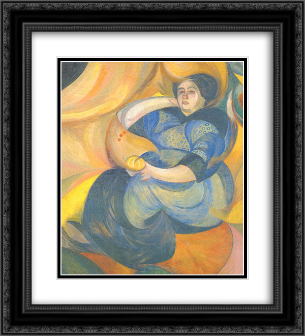 Female portrait 20x22 Black Ornate Wood Framed Art Print Poster with Double Matting by Bogomazov, Oleksandr