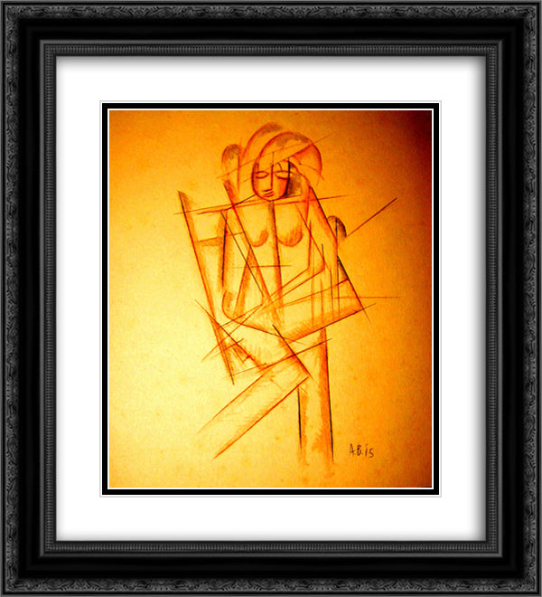 Portrait 20x22 Black Ornate Wood Framed Art Print Poster with Double Matting by Bogomazov, Oleksandr
