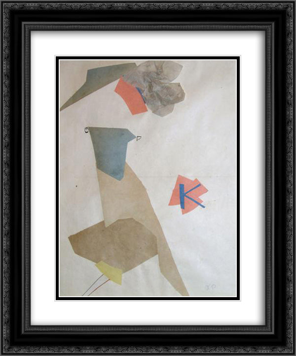 Collage 20x24 Black Ornate Wood Framed Art Print Poster with Double Matting by Rozanova, Olga