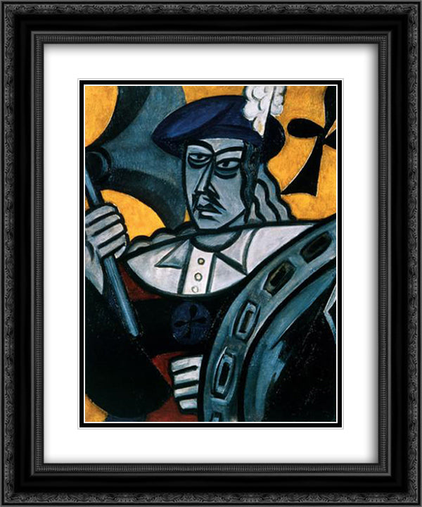 Jack of Clubs 20x24 Black Ornate Wood Framed Art Print Poster with Double Matting by Rozanova, Olga