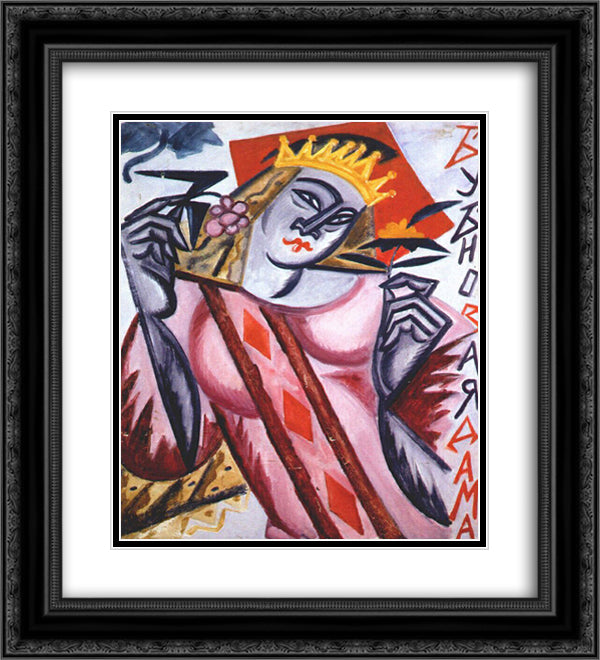 Queen of diamonds 20x22 Black Ornate Wood Framed Art Print Poster with Double Matting by Rozanova, Olga