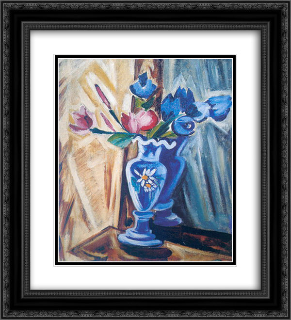 Vase 20x22 Black Ornate Wood Framed Art Print Poster with Double Matting by Rozanova, Olga