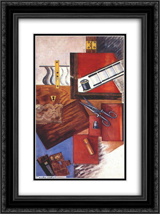 Workbox 18x24 Black Ornate Wood Framed Art Print Poster with Double Matting by Rozanova, Olga