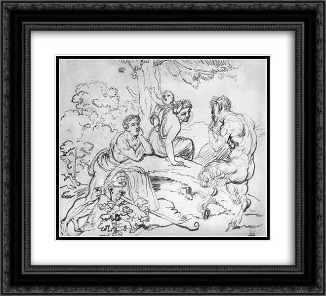 Anacreon's Grave 22x20 Black Ornate Wood Framed Art Print Poster with Double Matting by Kiprensky, Orest
