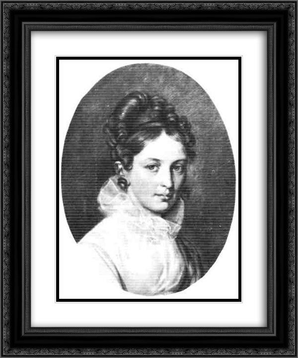 Ekaterina Bakunina 20x24 Black Ornate Wood Framed Art Print Poster with Double Matting by Kiprensky, Orest